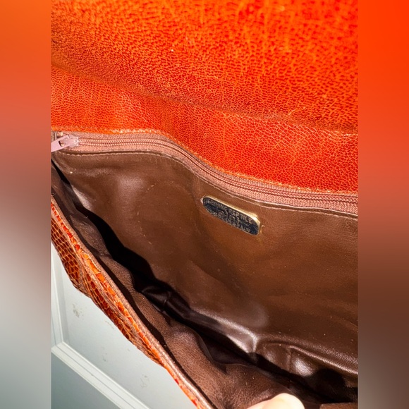 ALNI Spanish Artisan Python Shoulder Bag - Rare Gold Metal Frame Detail - Picture 11 of 15